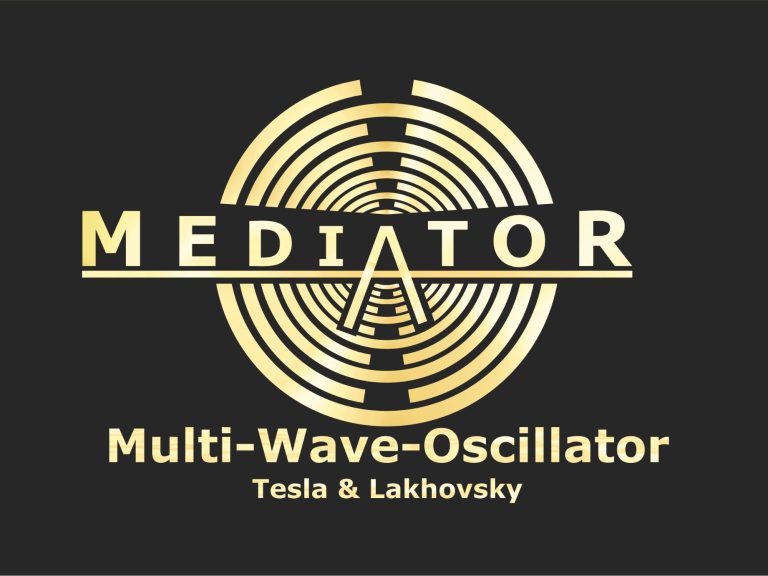 Logo Logo der Mediator Multi-Wave-Oscillator mit stilisierter Wellenform und Namen.
